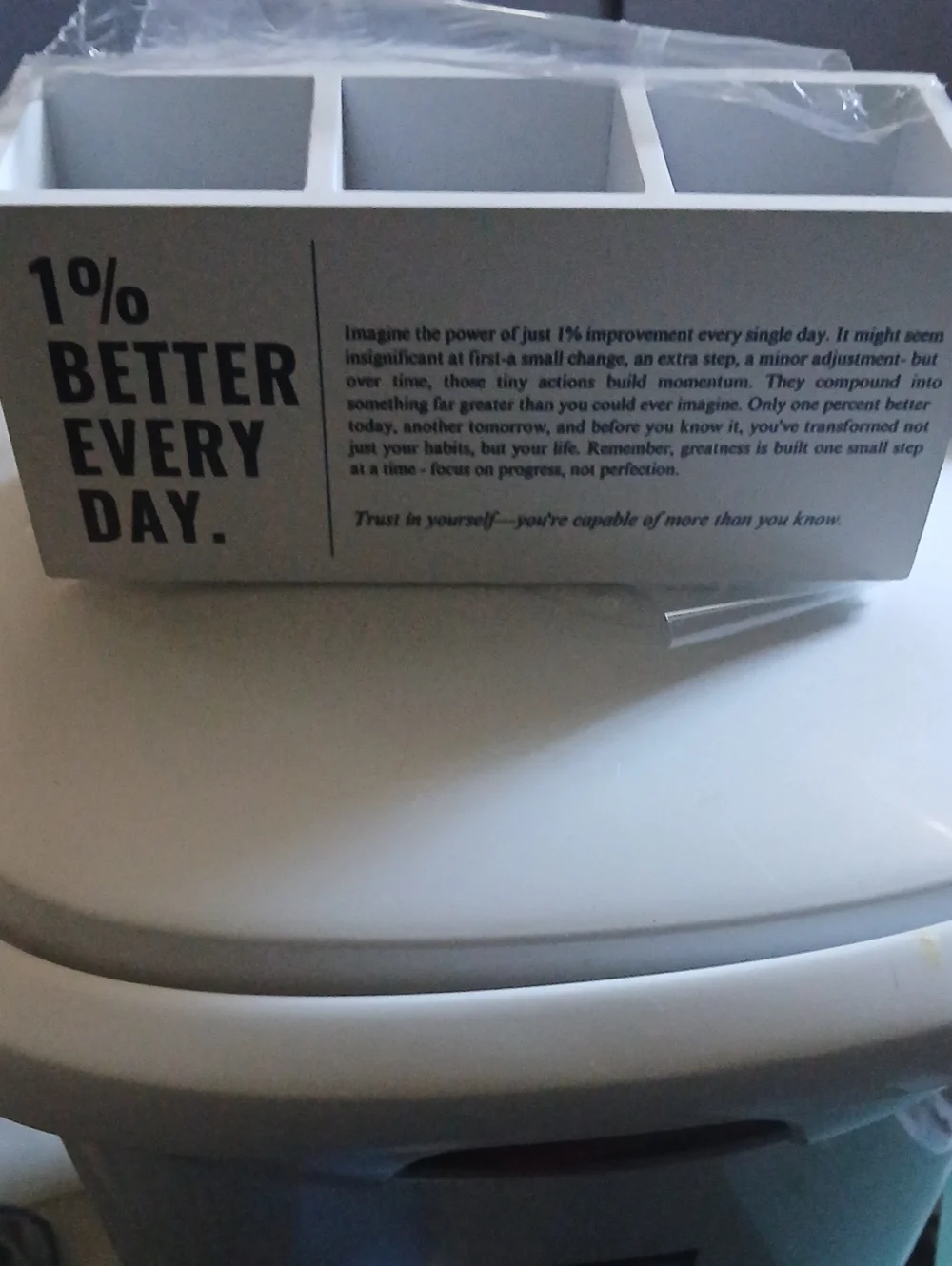 White 3-Compartment Bathroom Organizer - Motivational Design
